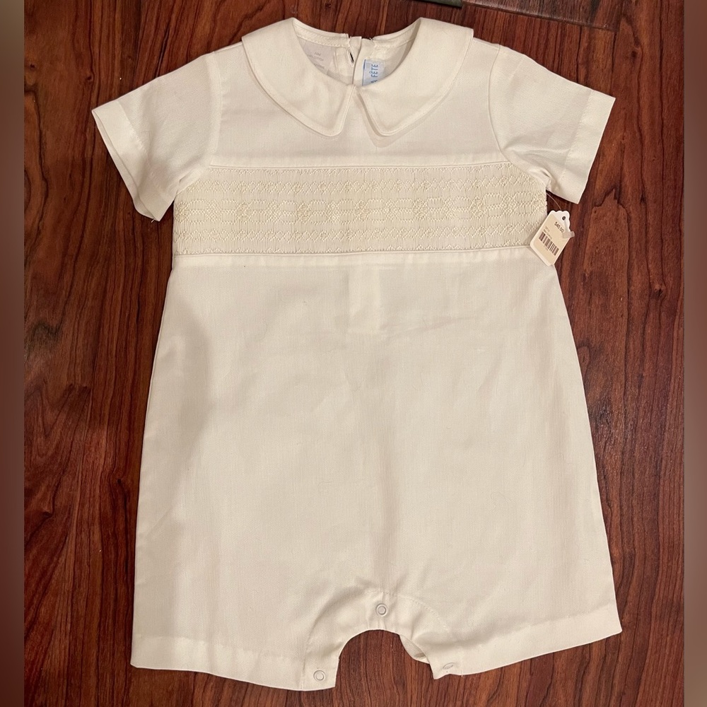 All white embroidered romper